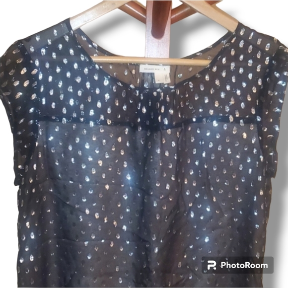 Meadow Rue Black Silk Blend Top - Picture 2 of 7